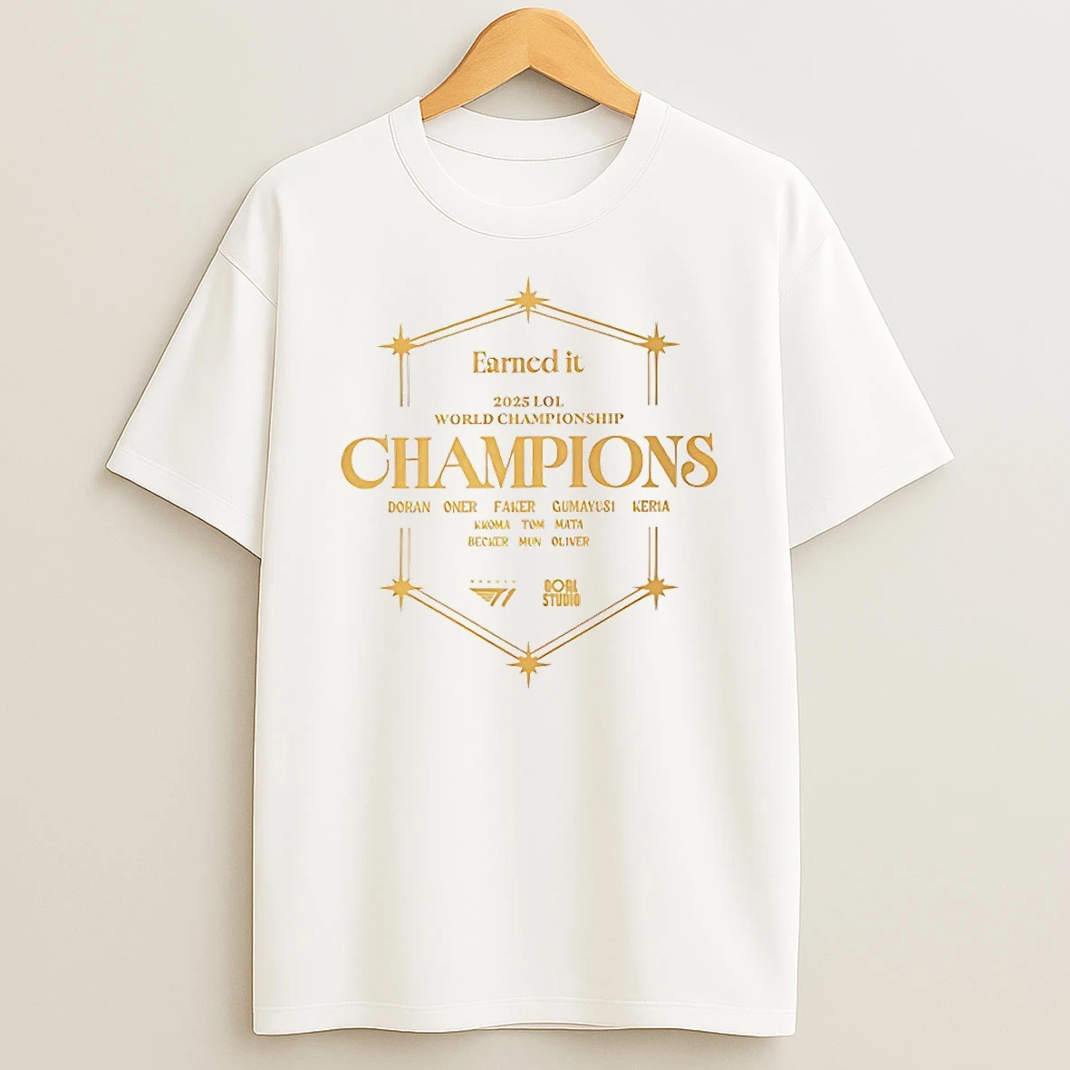 T1 Earned It 2025 Lol World Championship Champions Shirts