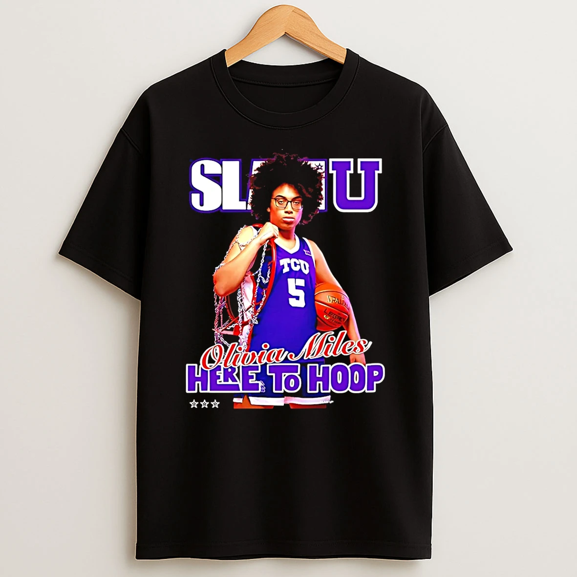 Tcu Horned Frogs Olivia Miles Here To Hoop Slam Shirts
