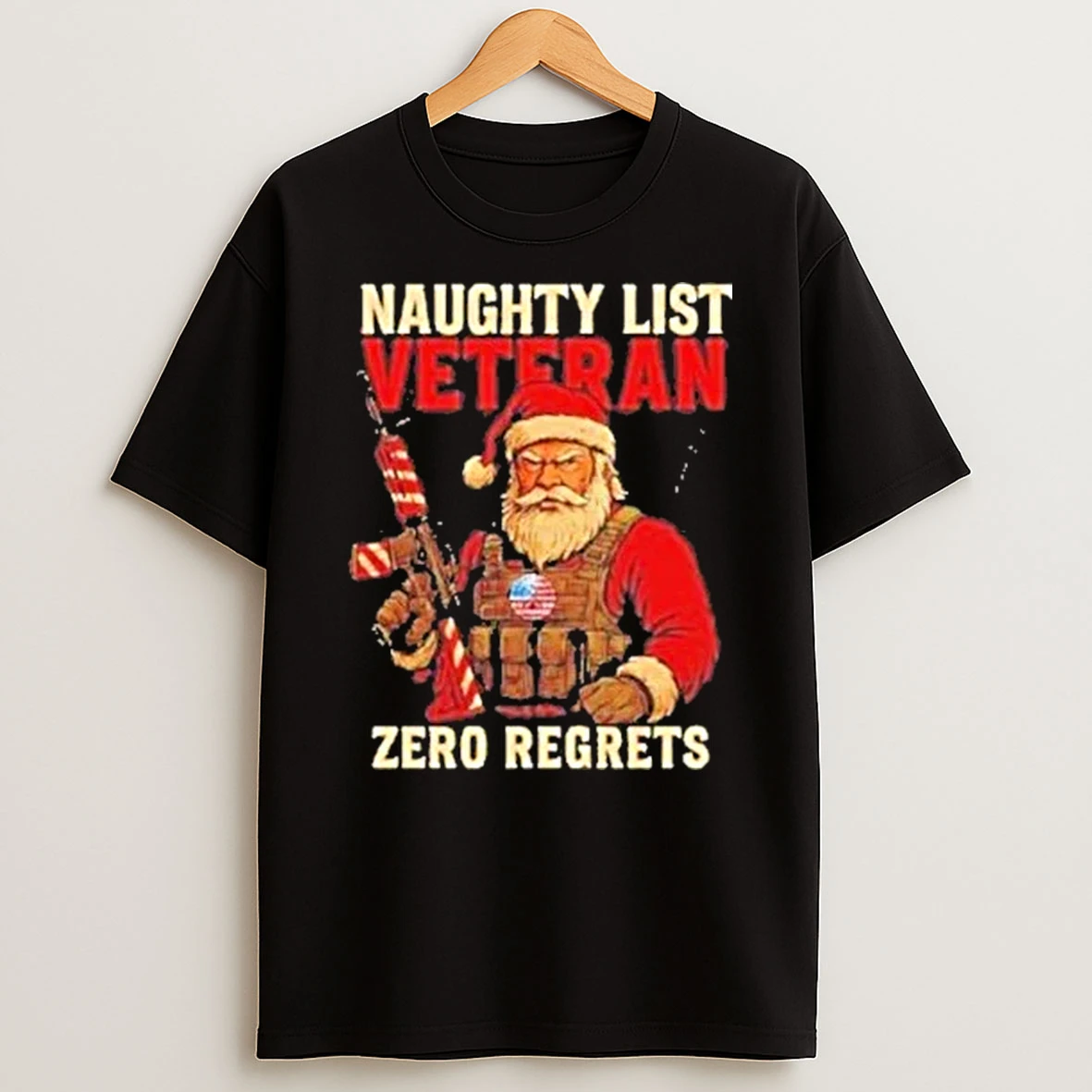 Tactical Santa Claus Naughty List Veteran Zero Regrets Shirts