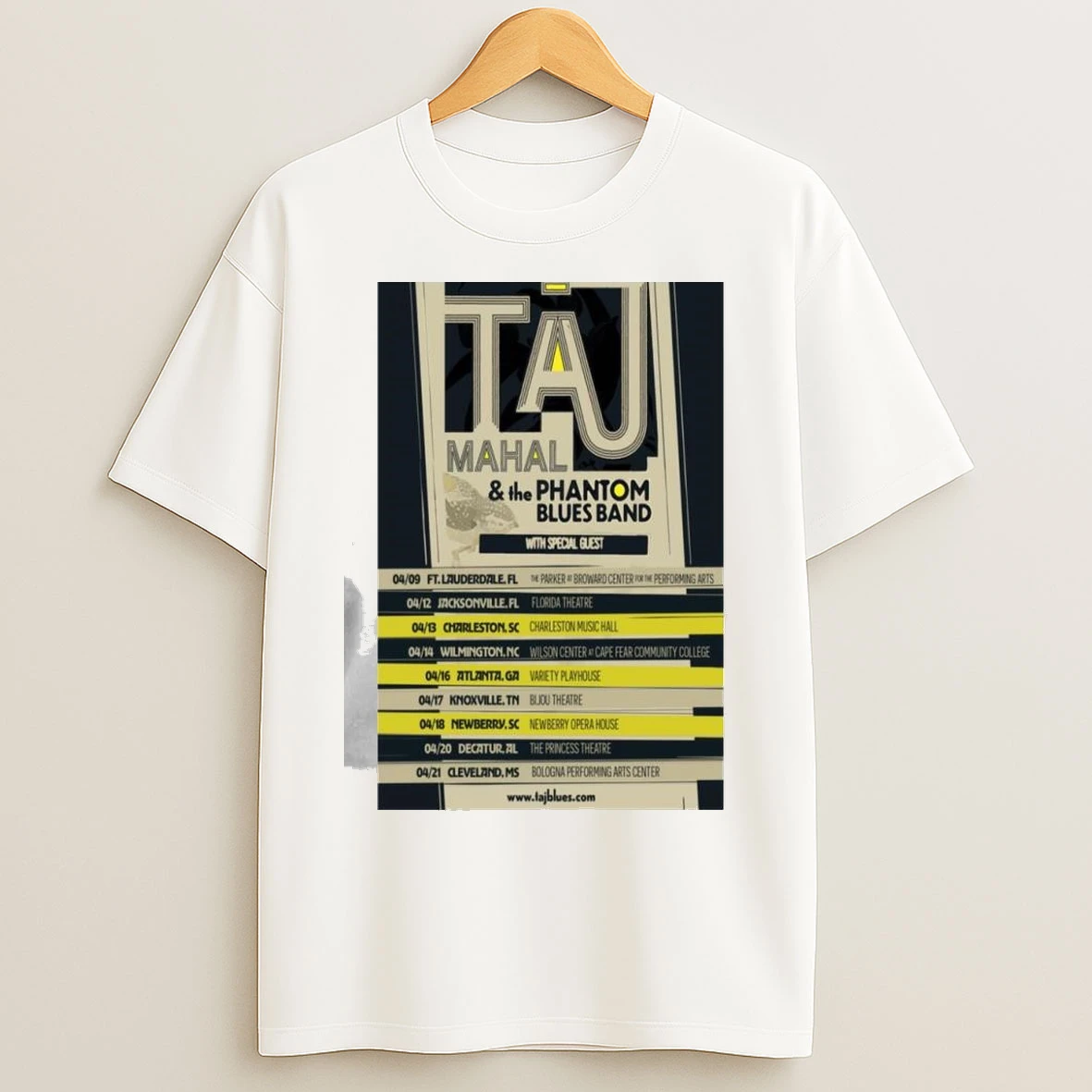 Taj Mahal The Phantom Blues Band April 2026 T Shirts