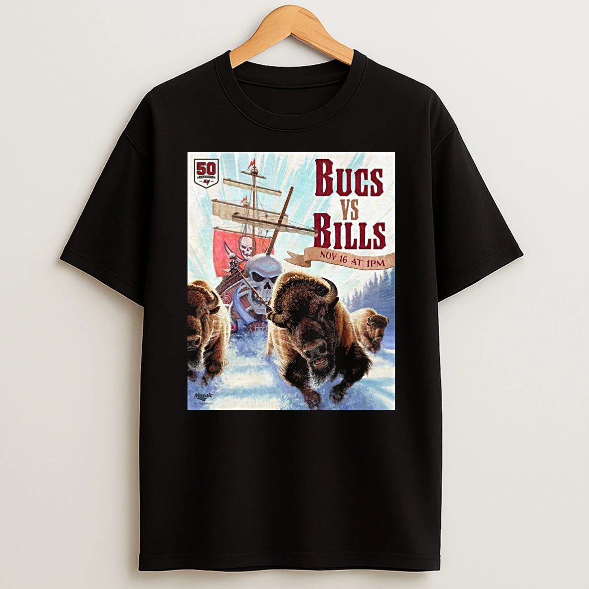 Tampa Bay Buccaneers Vs Buffalo Bills 50th Season Nfl Week 11 Matchup November 16 2025 Shirts