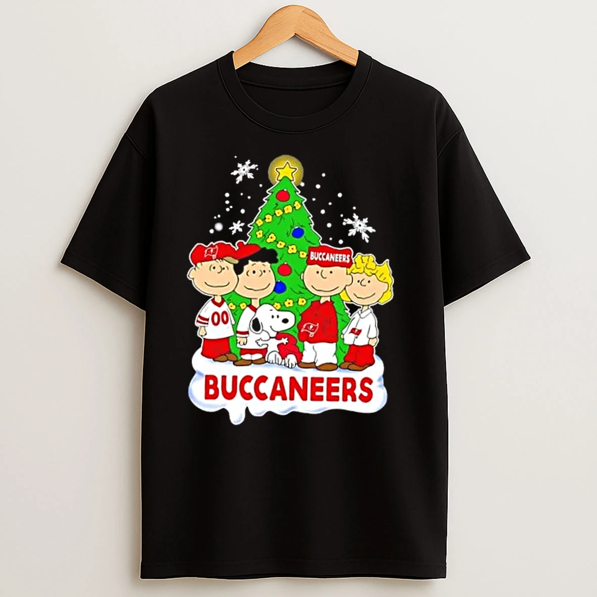 Tampa Bay Buccaneers X Peanuts Snoopy And Friends Christmas Tree T Shirts