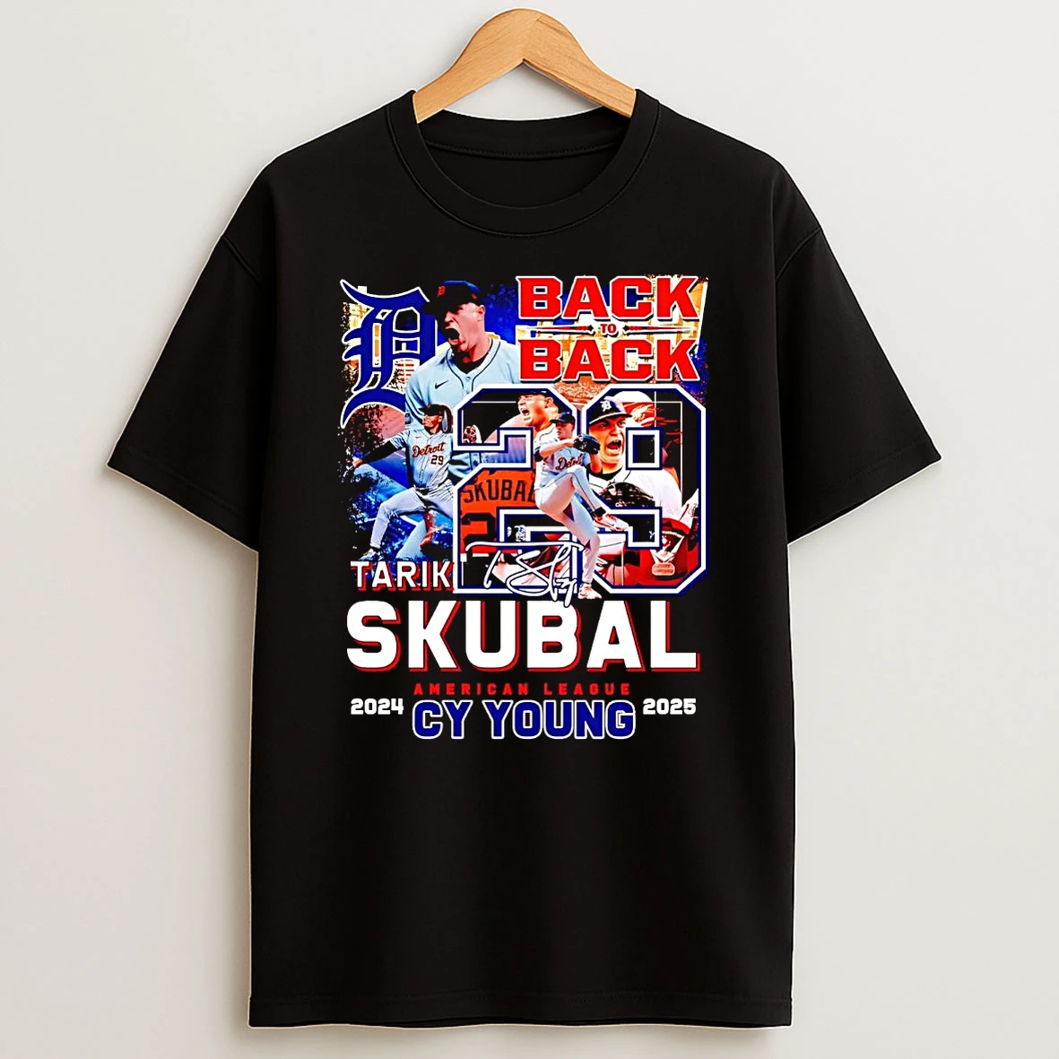 Tarik Skubal 2025 Al Cy Young Back To Back Signature Shirts