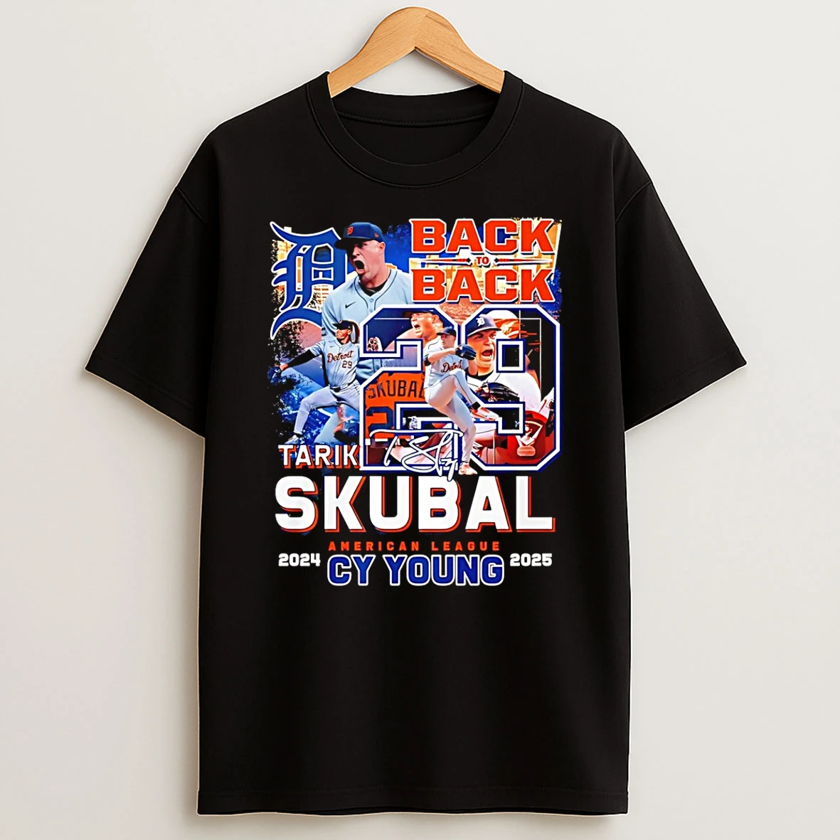 Tarik Skubal Detroit Tigers 2024 2025 American League Cy Young Back To Back Shirts