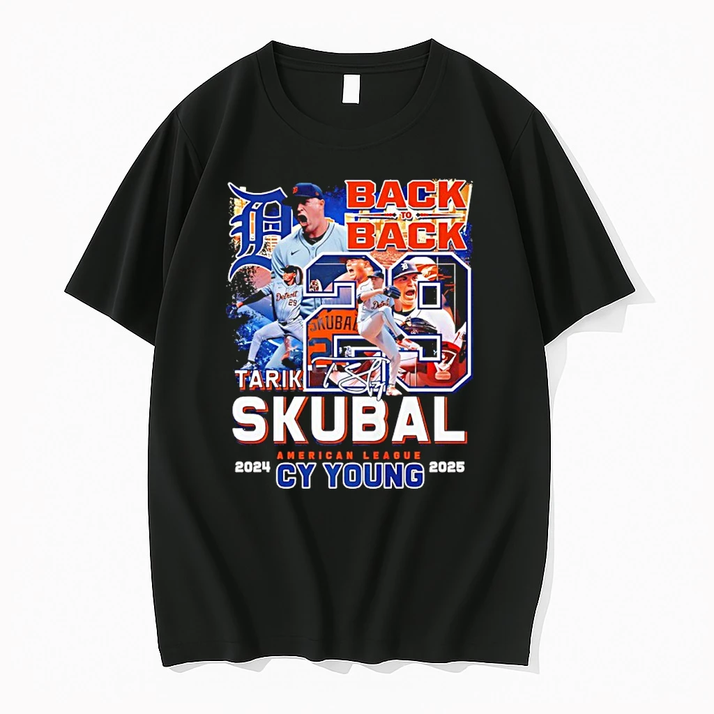 Tarik Skubal Detroit Tigers American League Cy Young 2024 2025 Back To Back Shirts