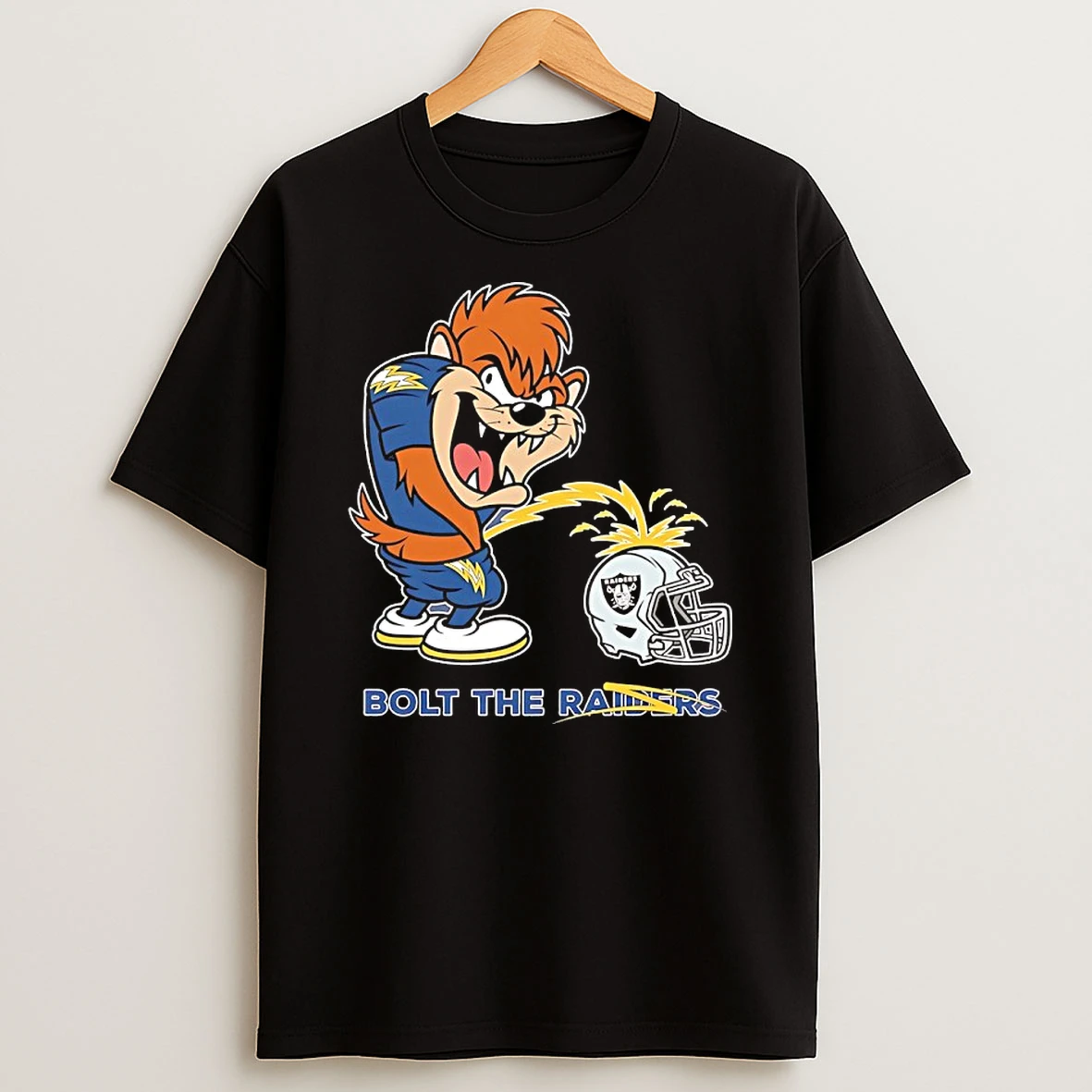 Tasmanian Devil Chargers Bolt The Raider Shirts