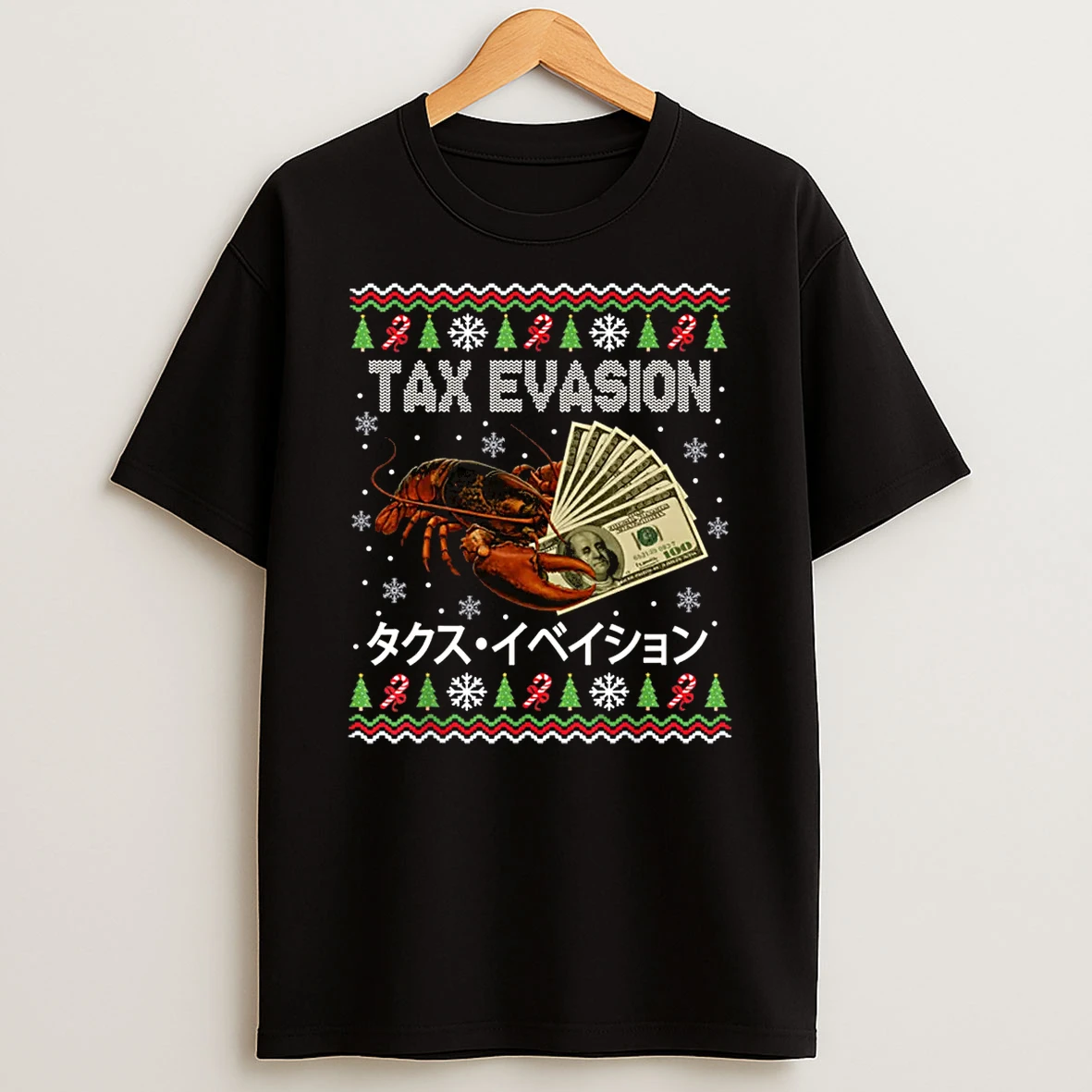 Tax Evasion Lobster Funny Ugly Christmas Shirts