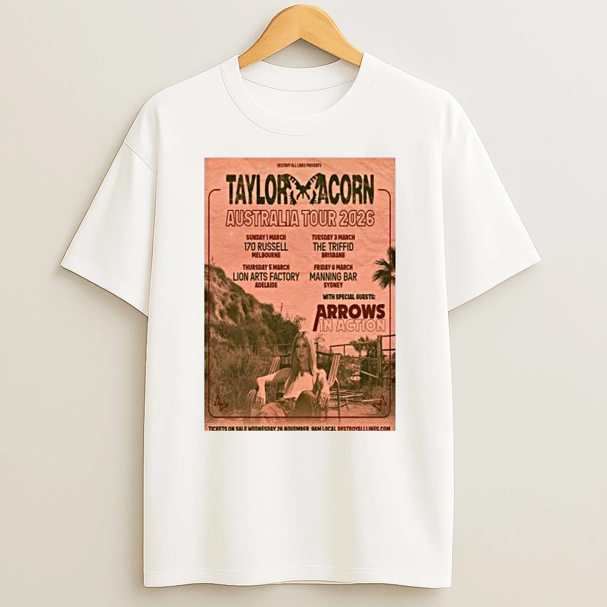 Taylor Acorn Tour Australian 2026 Shirts