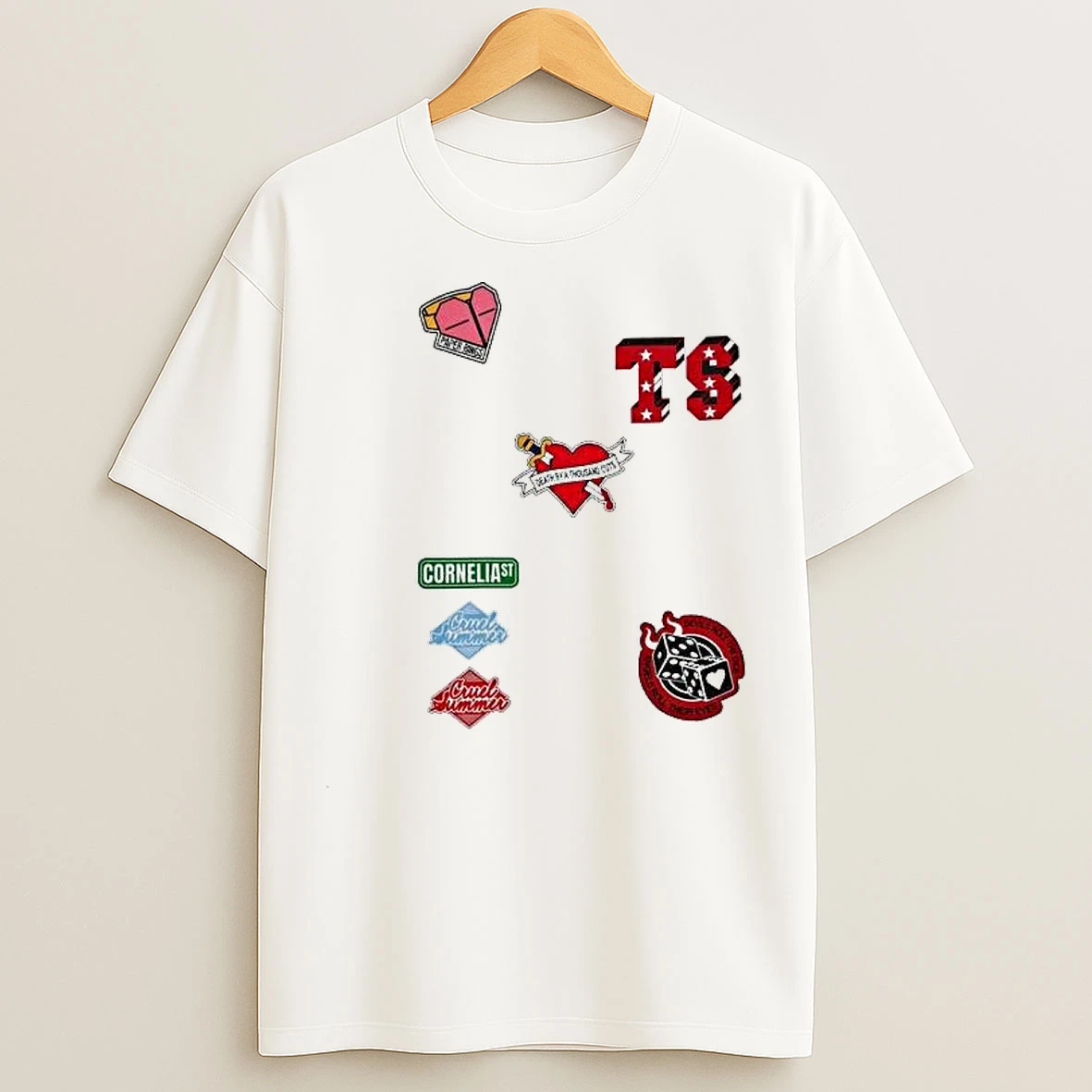 Taylor Lover Album Circle White T Shirts