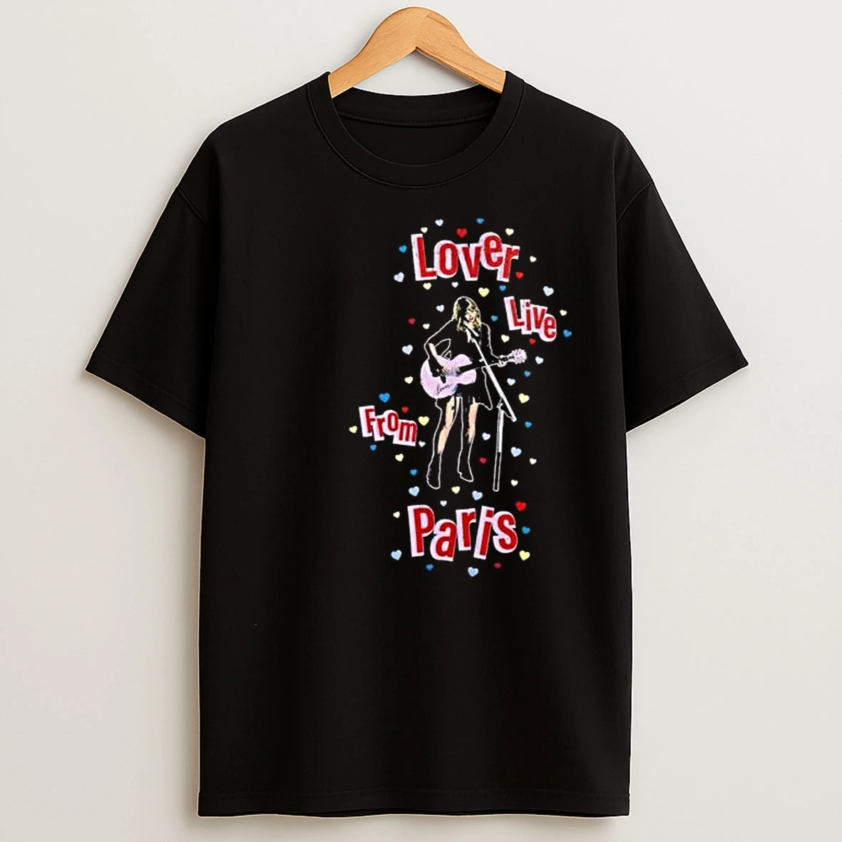 Taylor Lover Live From Paris Circle Black T Shirts