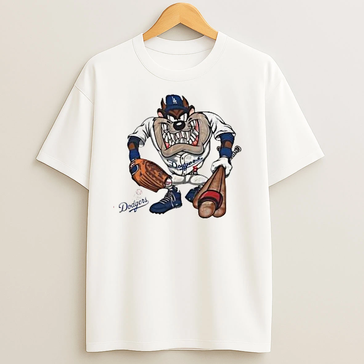 Taz La Dodgers Baseball Cartoon T Shirts