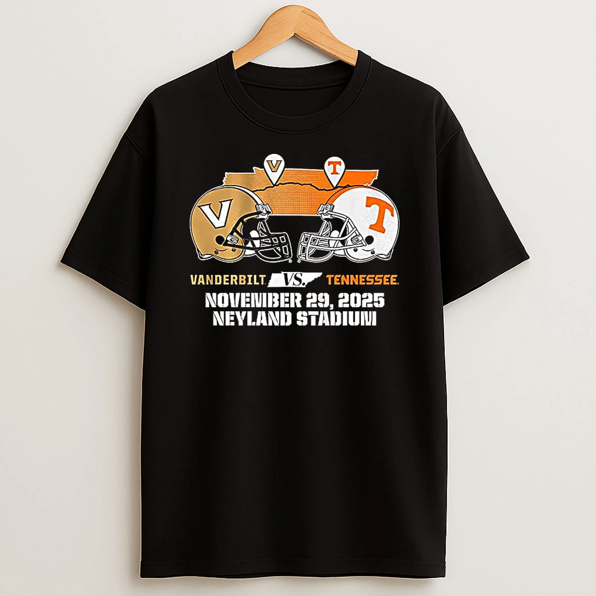 Tennessee Volunteers And Vanderbilt Commodores Football 2025 Matchup Neyland Stadium Shirts