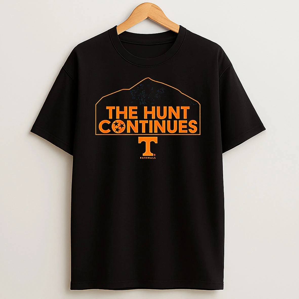 Tennessee Volunteers Baseball The Hunt Continues Mountain Dragon Ball Logo Shirts