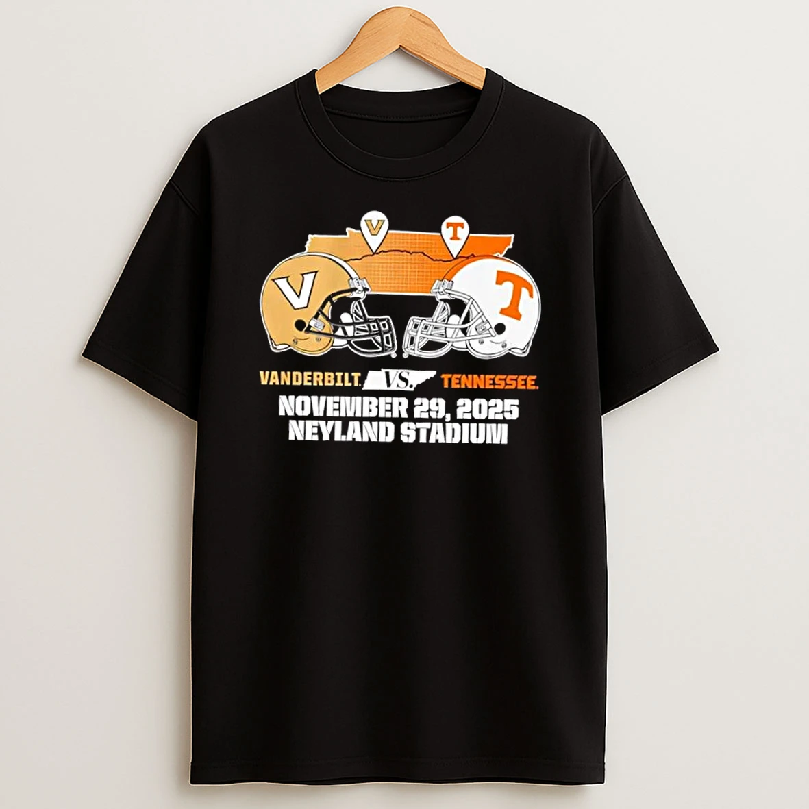 Tennessee And Vanderbilt 25 Matchup Football Helmets Shirts