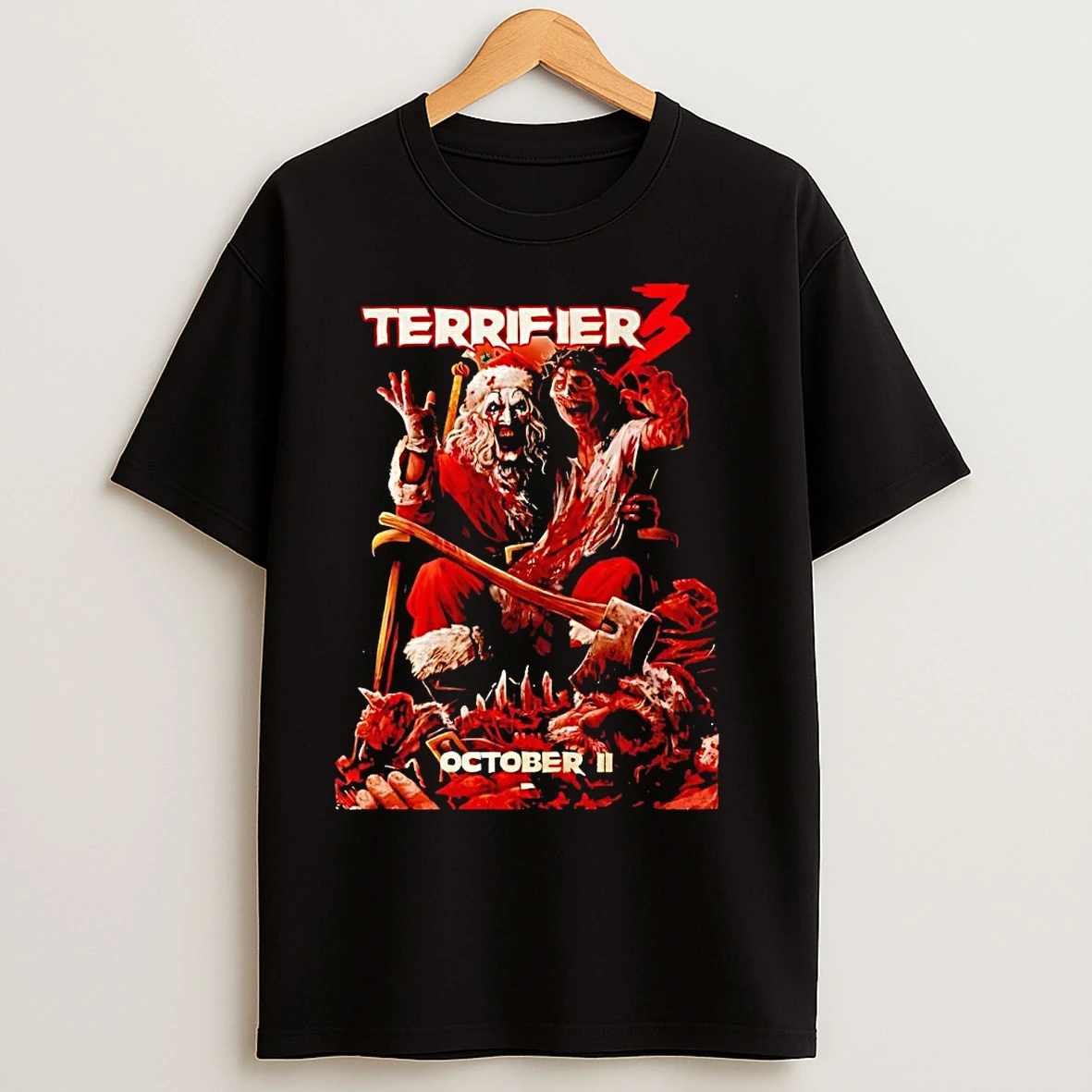 Terrifier 3 October Santa Christmas T Shirts
