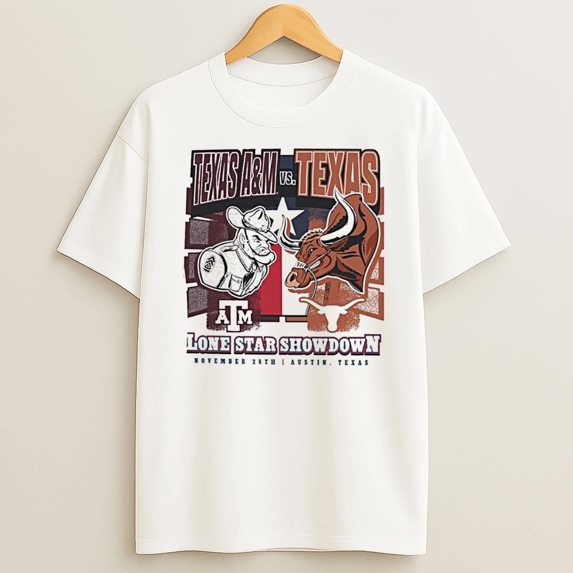 Texas Am Aggies Vs Texas Longhorns Lone Star Showdown Battle Mascot Shirts