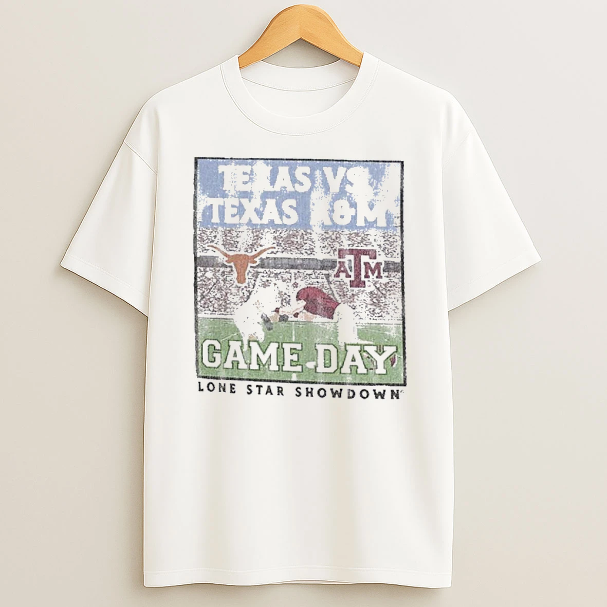 Texas Am Aggies Vs Texas Longhorns Lone Star Showdown Battle Stadium Shirts