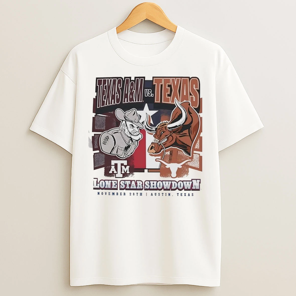 Texas Longhorns Vs Texas Am 2025 Lone Star Showdown Mascots T Shirts