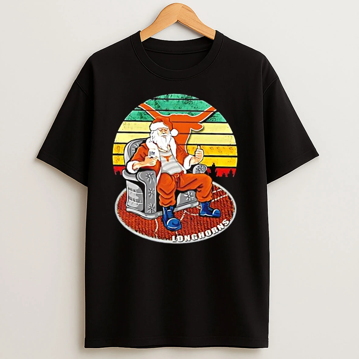 Texas Longhorns X Santa Claus Christmas Vintage T Shirts