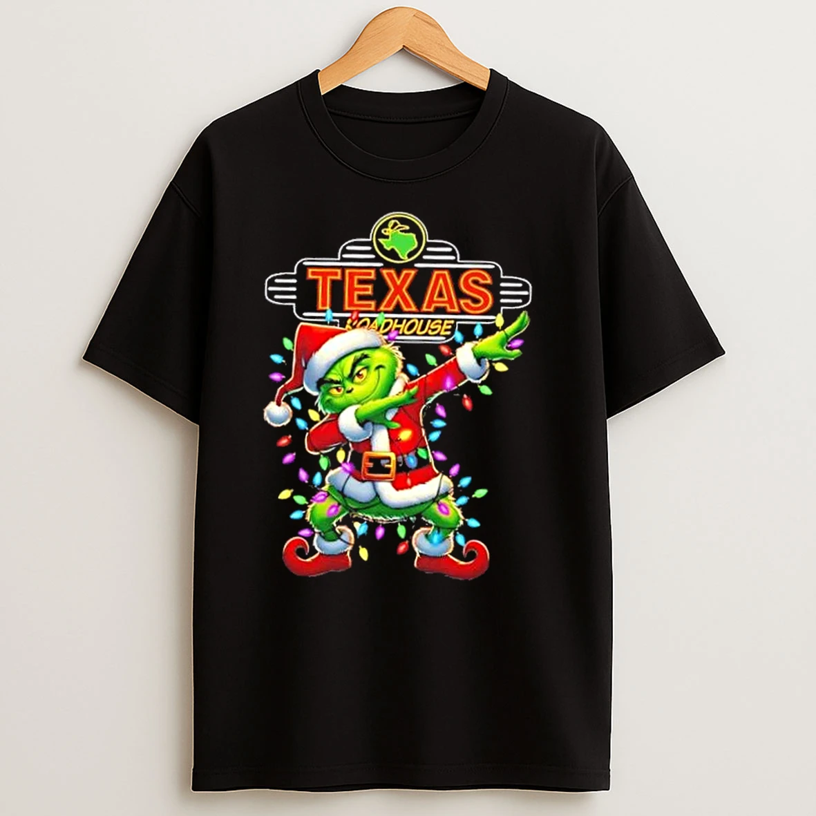 Texas Roadhouse Grinch Dabbing Merry Christmas T Shirts