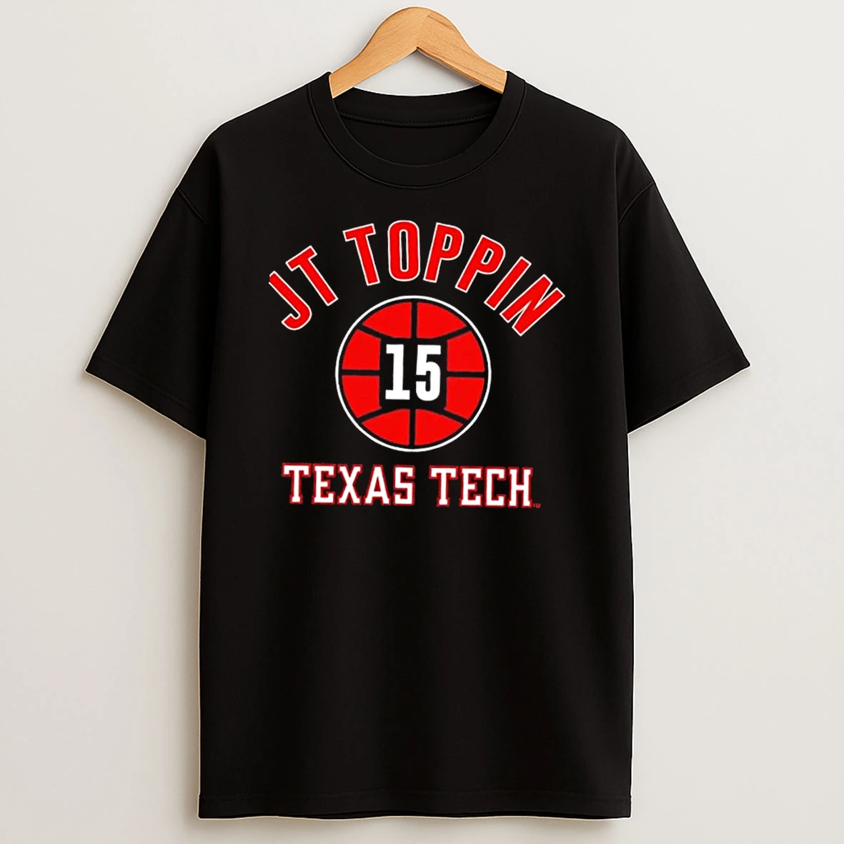 Texas Tech Basketball Jt Toppin Name Number Ball 15 Shirts