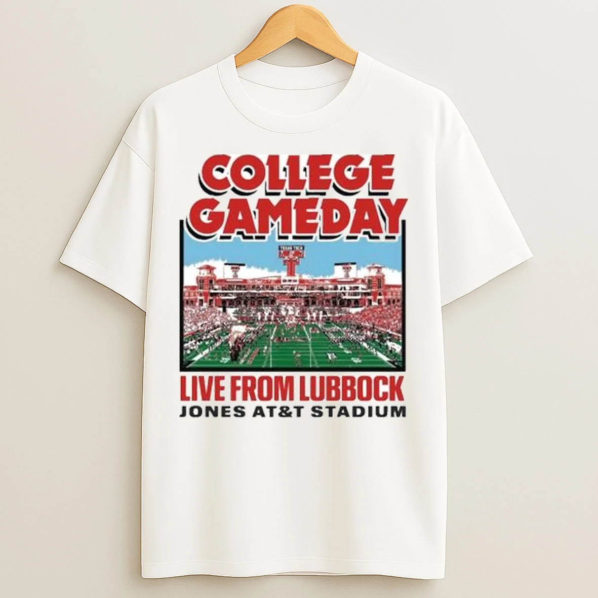 Texas Tech Espn College Gameday Live From Lubbock 2025 Circle White T Shirts