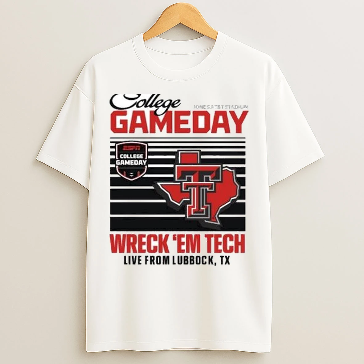 Texas Tech Espn College Gameday Wreckem Live 2025 Circle White T Shirts