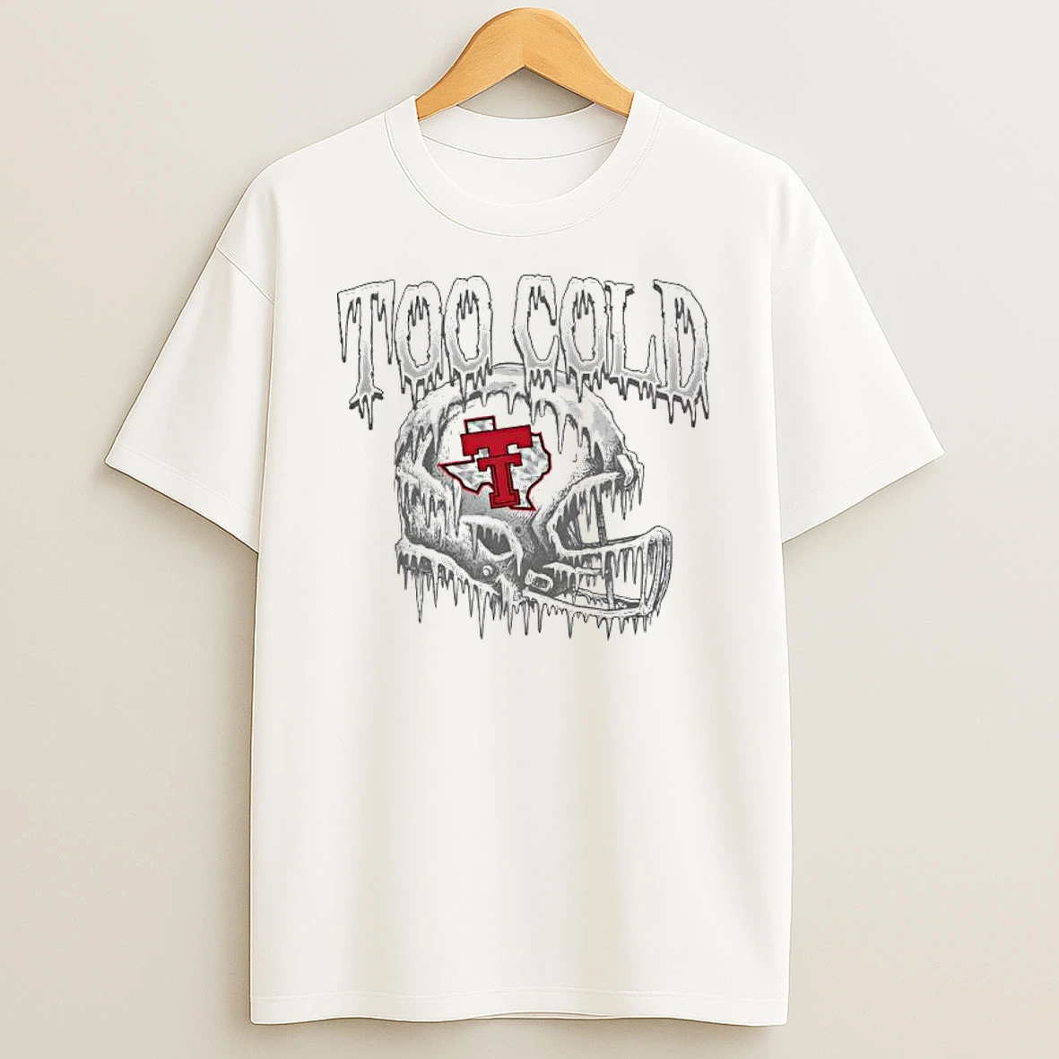 Texas Tech Red Raider Too Cold Helmet Ice Logo Shirts