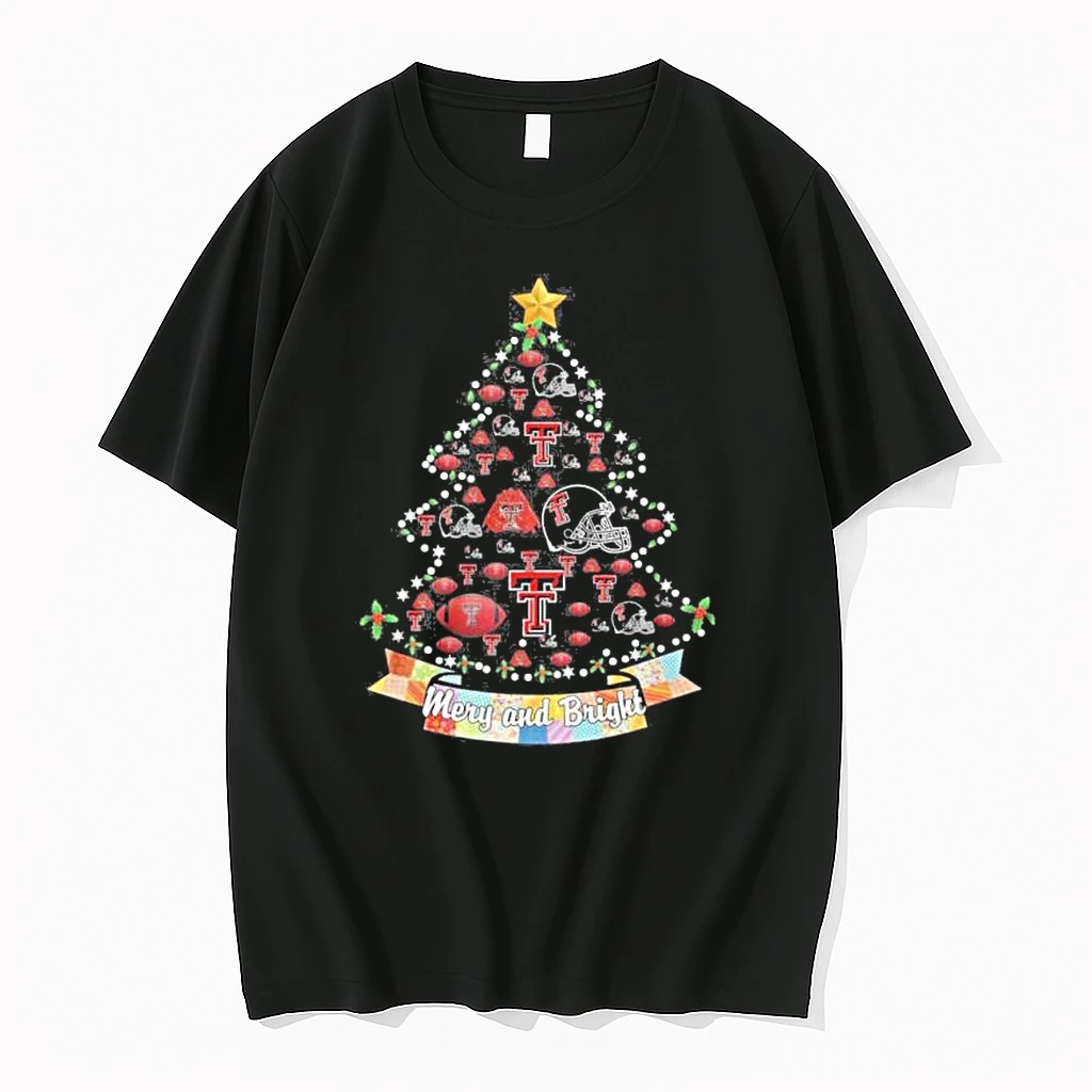 Texas Tech Red Raiders Merry And Bright Christmas Tree Shirts