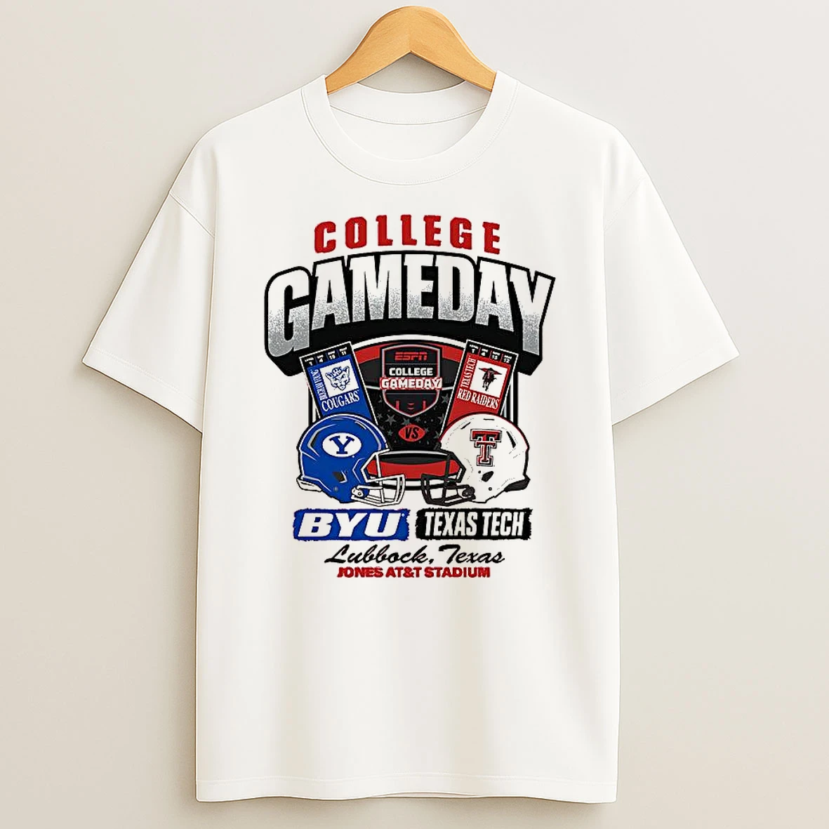 Texas Tech Red Raiders Vs Byu Cougars Ncaa College Gameday Ticket Shirts