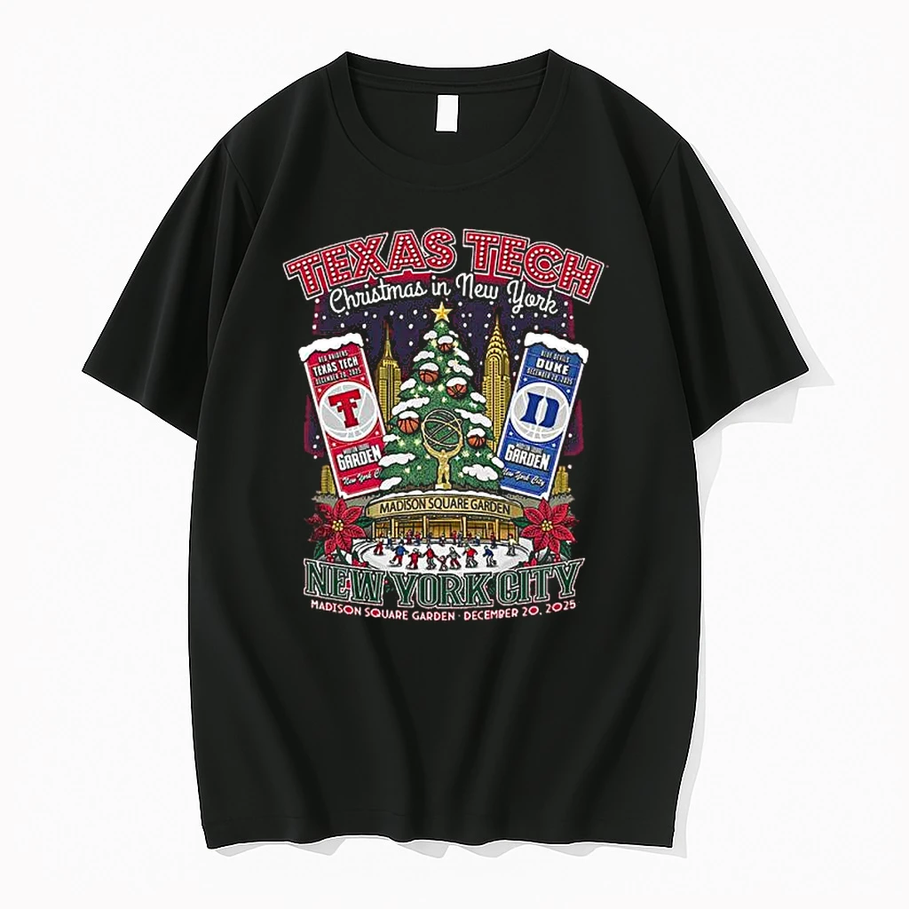 Texas Tech Vs Duke Christmas In New York 2025 Basketball Gameday Shirts