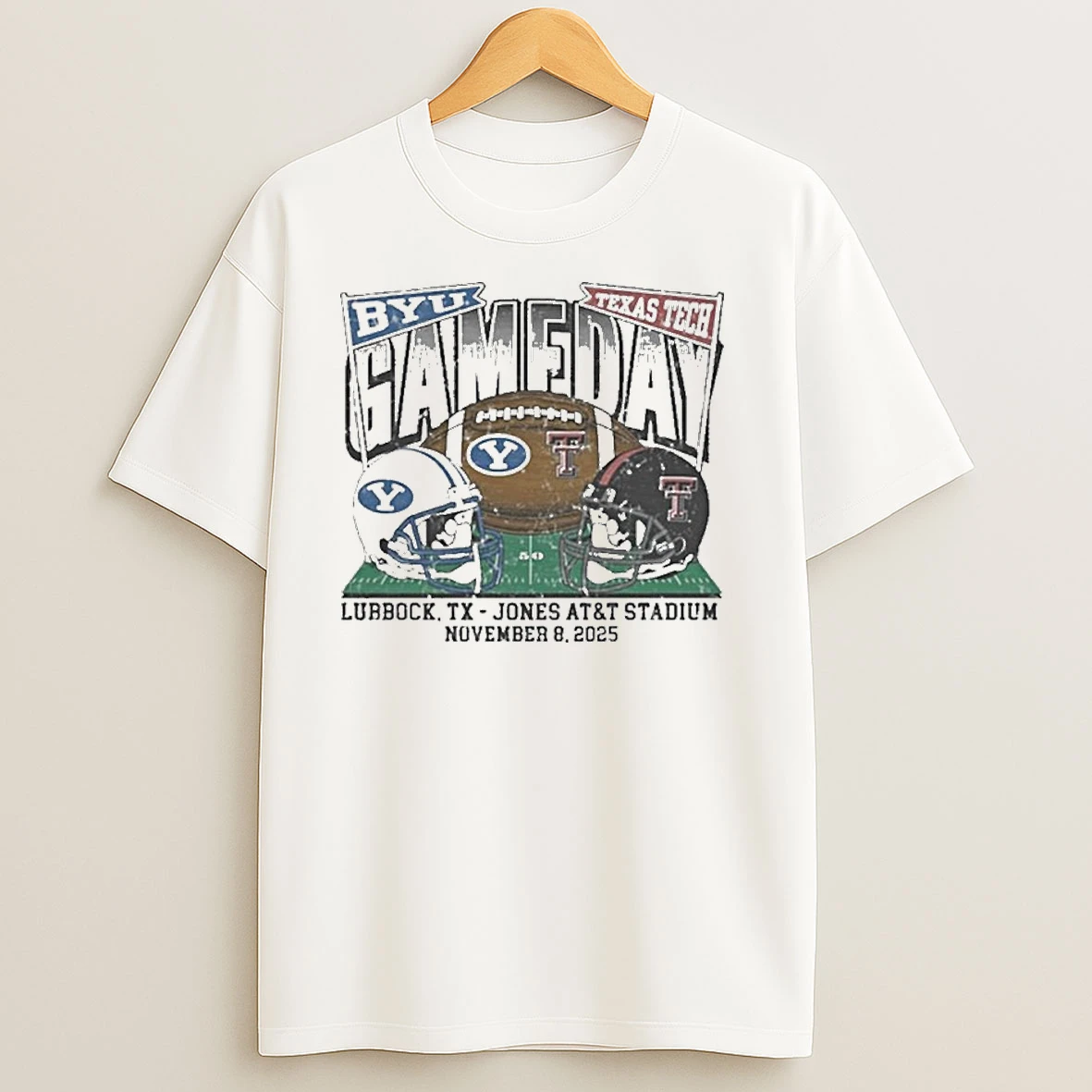 Texas Tech Vs Byu 2025 Gameday Matchup Helmet T Shirts