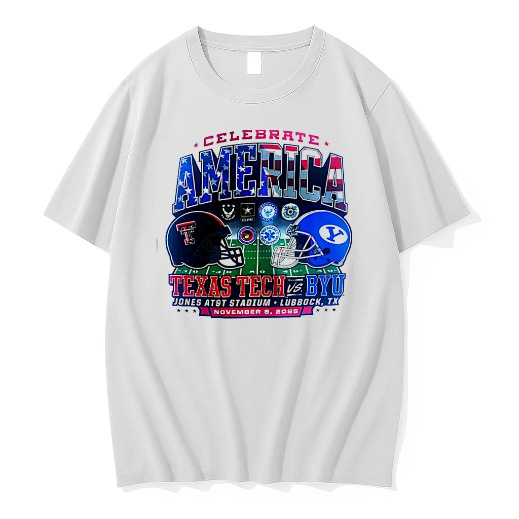 Texas Tech Vs Byu Celebrate America 2025 Helmets Shirts