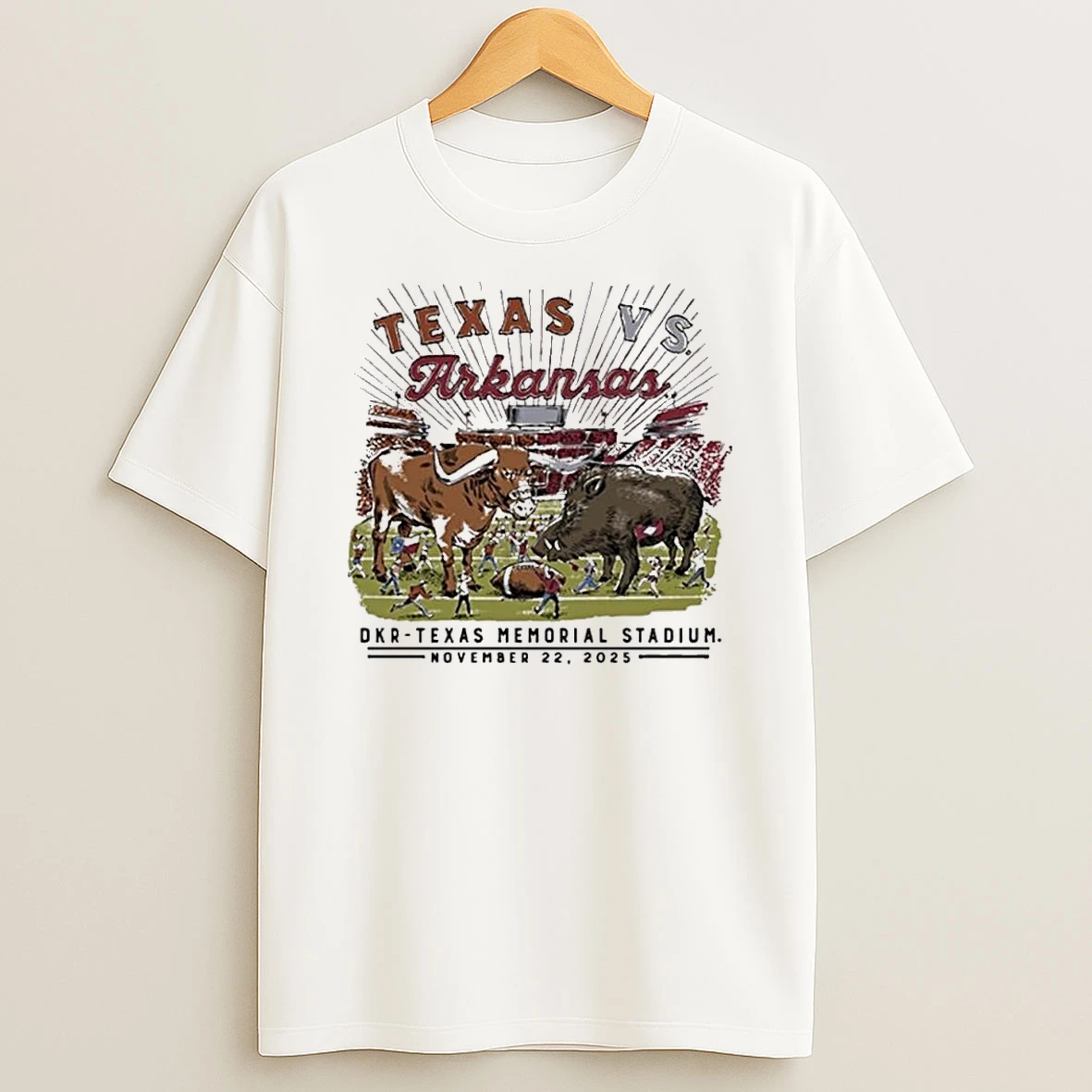 Texas Vs Arkansas Dkr Texas Memorial Stadium Nov 22 2025 Shirts