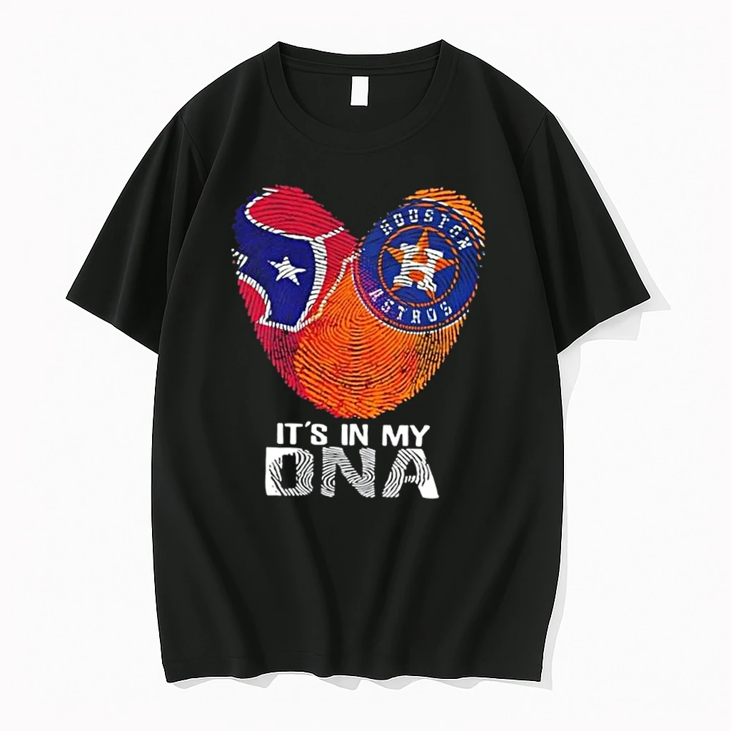 Texas Sports Houston Texans X Houston Astros Its In My Dna Fingerprint Heart Shirts