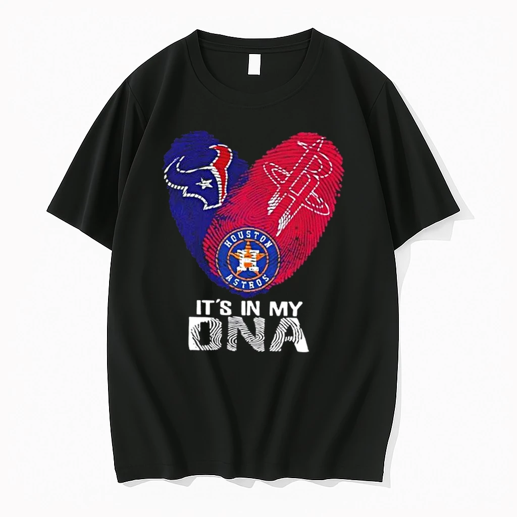Texas Sports Houston Texans X Houston Rockets Its In My Dna Fingerprint Heart Shirts