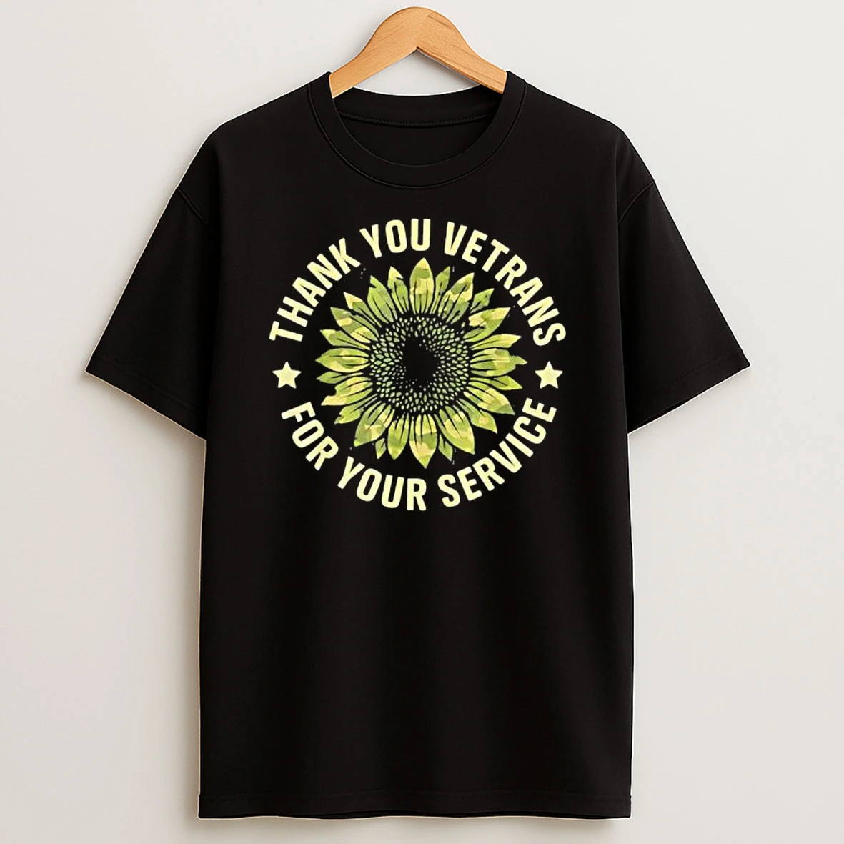 Thank You Veterans Camo Sunflower For Veterans Day Flag Shirts