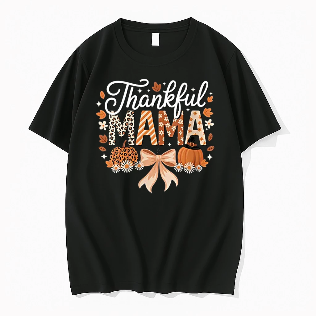 Thankful Mama Coquette Bows Mom Fall Thanksgiving Shirts