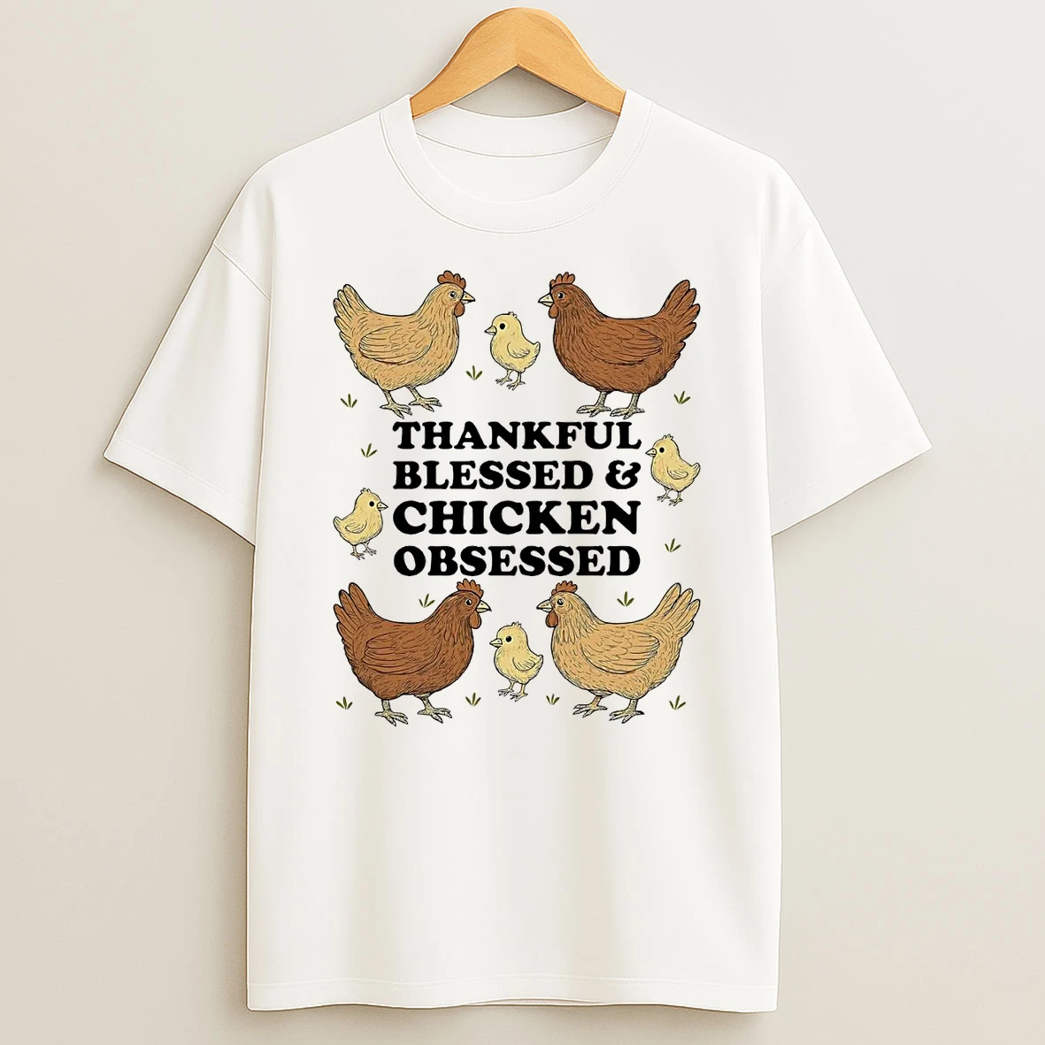 Thankful Blessed And Chicken Obsessed Thanksgiving Shirts
