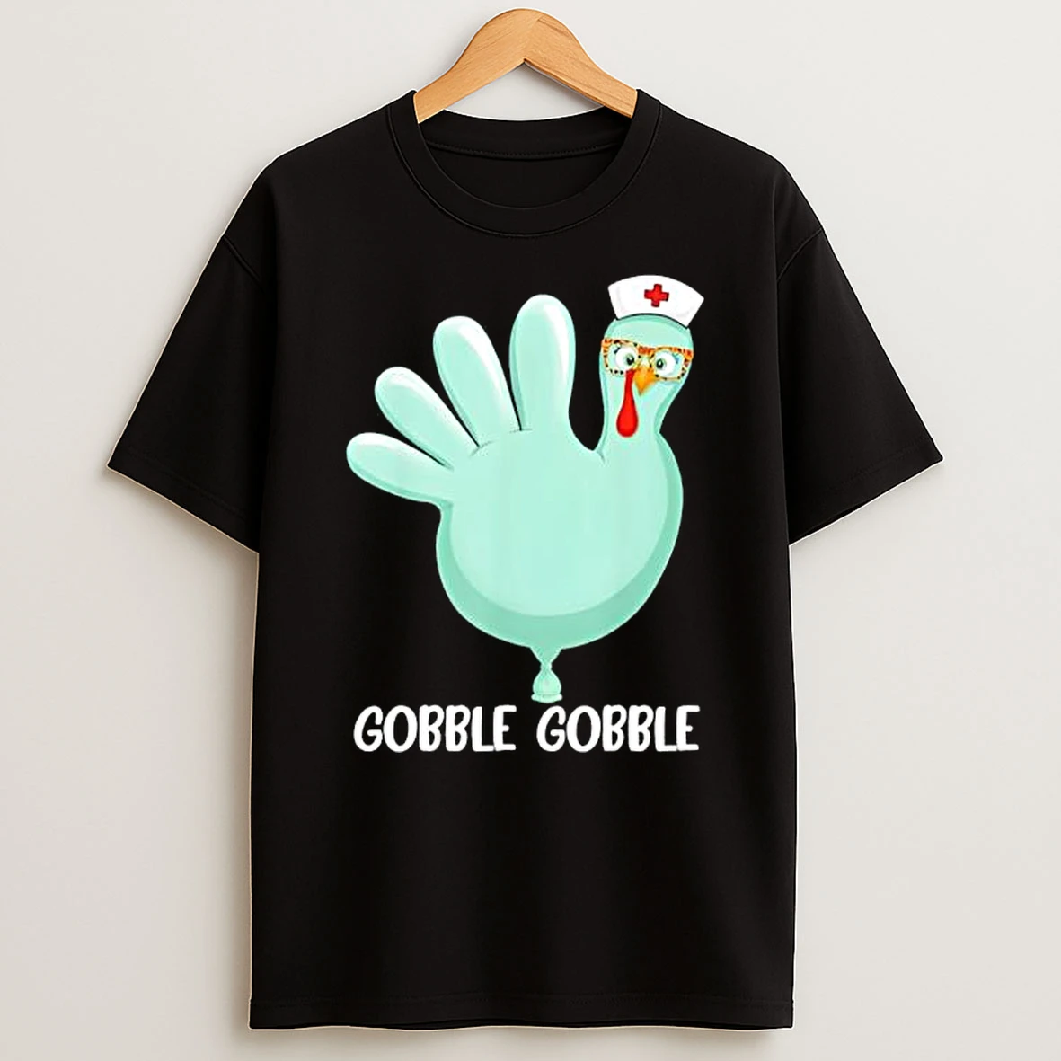 Thanksgiving Turkey Glove Gobble Thankful Nurse Medical Fall Shirts