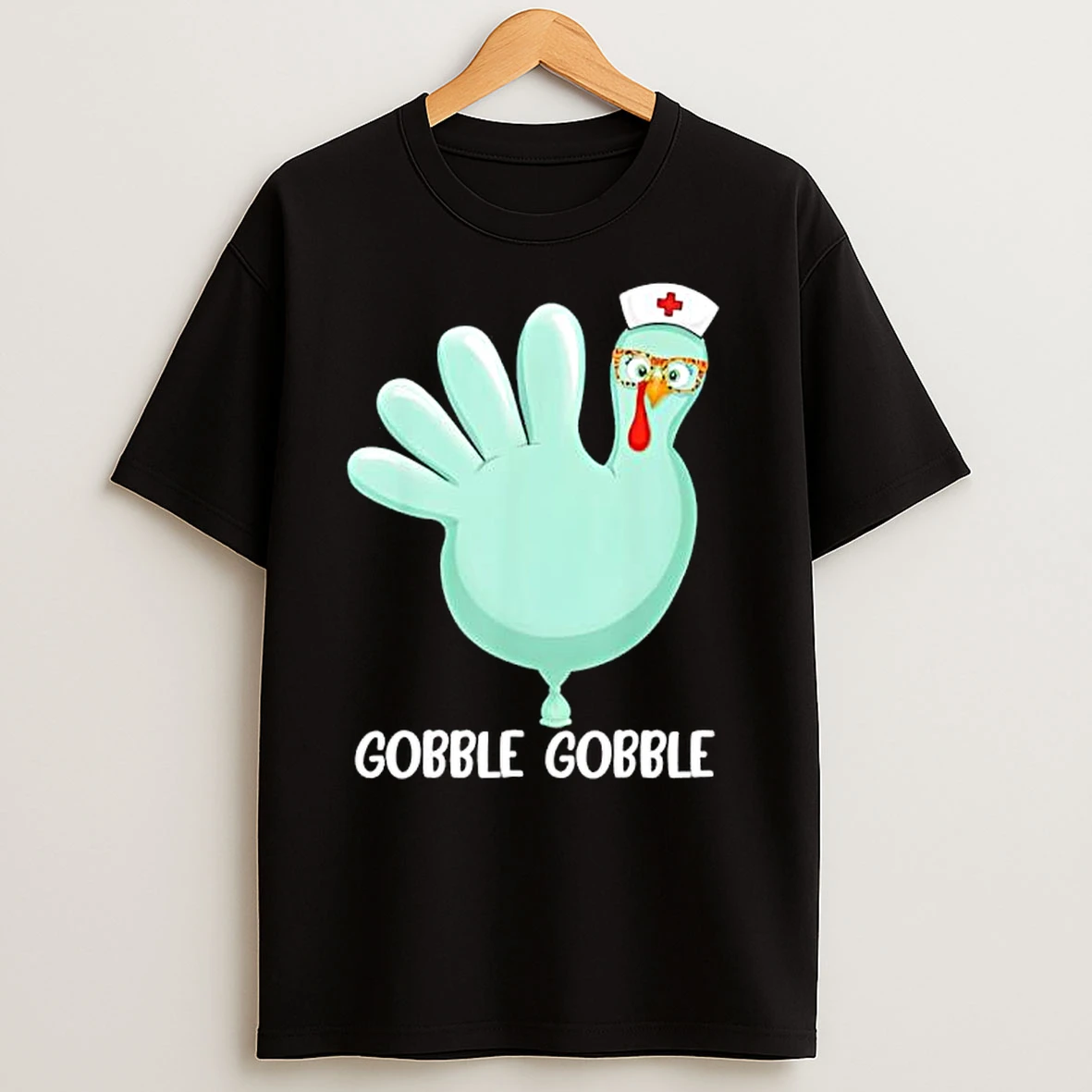 Thanksgiving Turkey Glove Gobble Thankful Nurse Medical Fall T Shirts