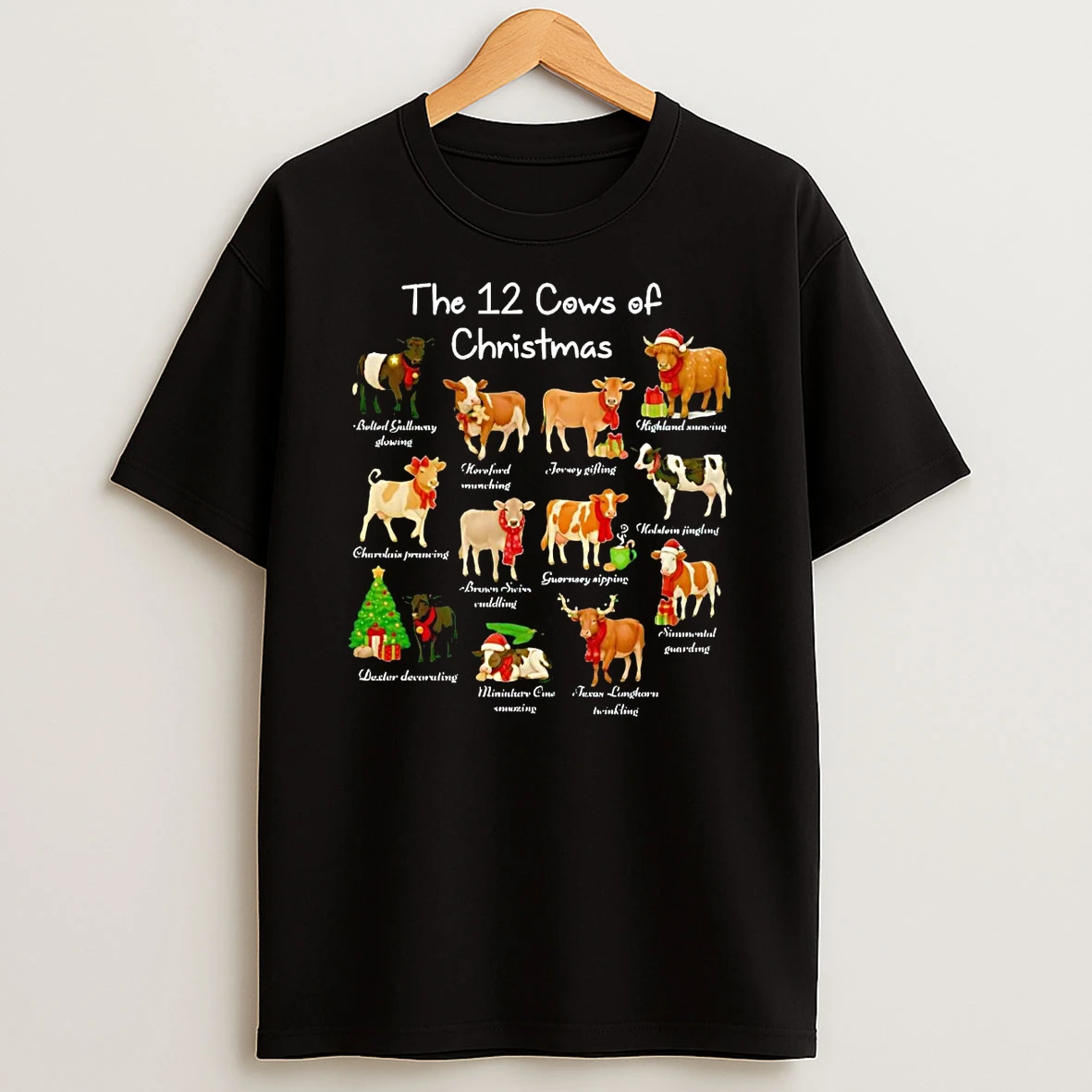 The 12 Cows Of Christmas Shirts