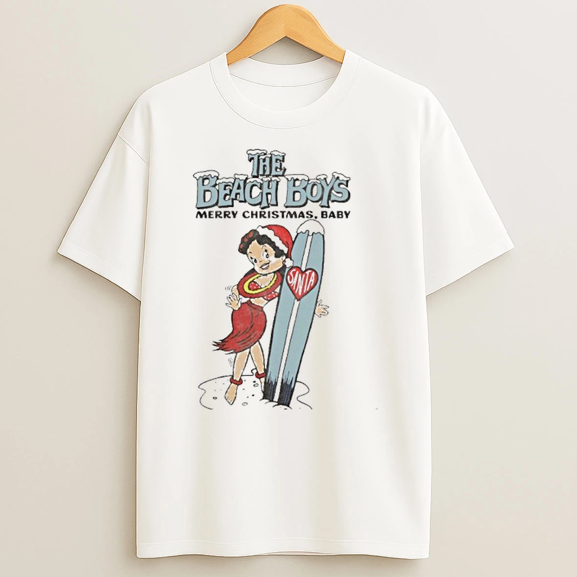 The Beach Boys Merry Christmas Baby Santa Hula Surf Shirts