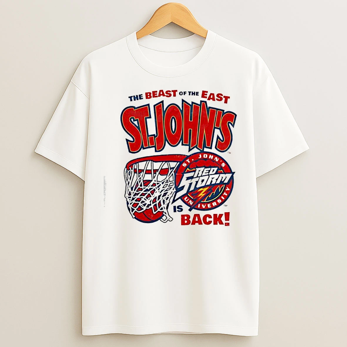 The Beast Of The East Is Back St Johns Red Storm University Team Logo T Shirts