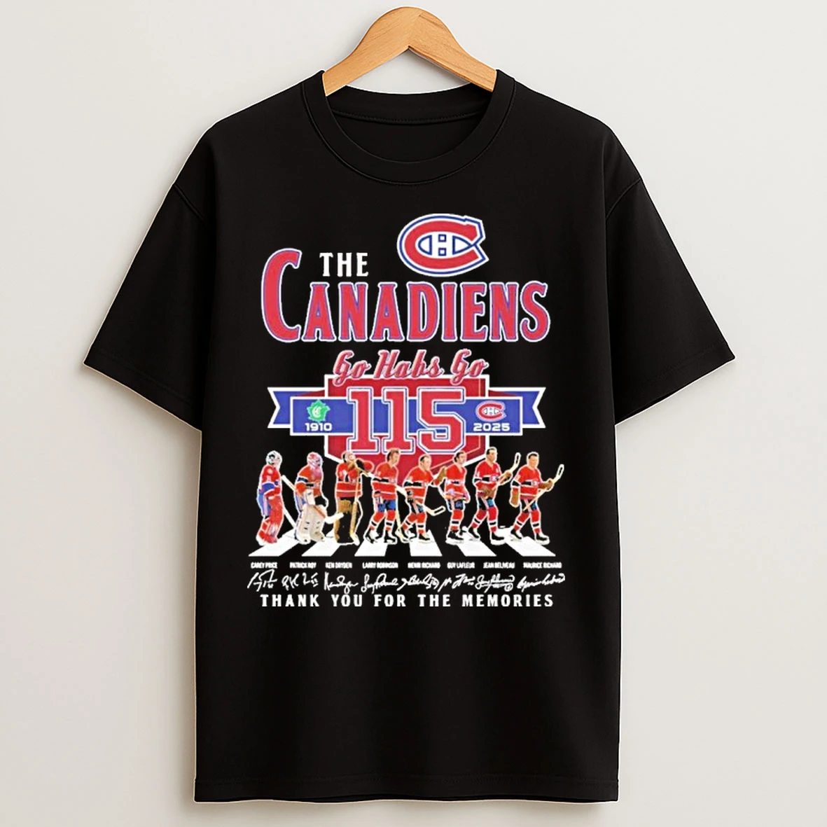 The Canadiens Go Habs Go 115 Team Player Abbey Road Signature Thank You For The Memories T Shirts