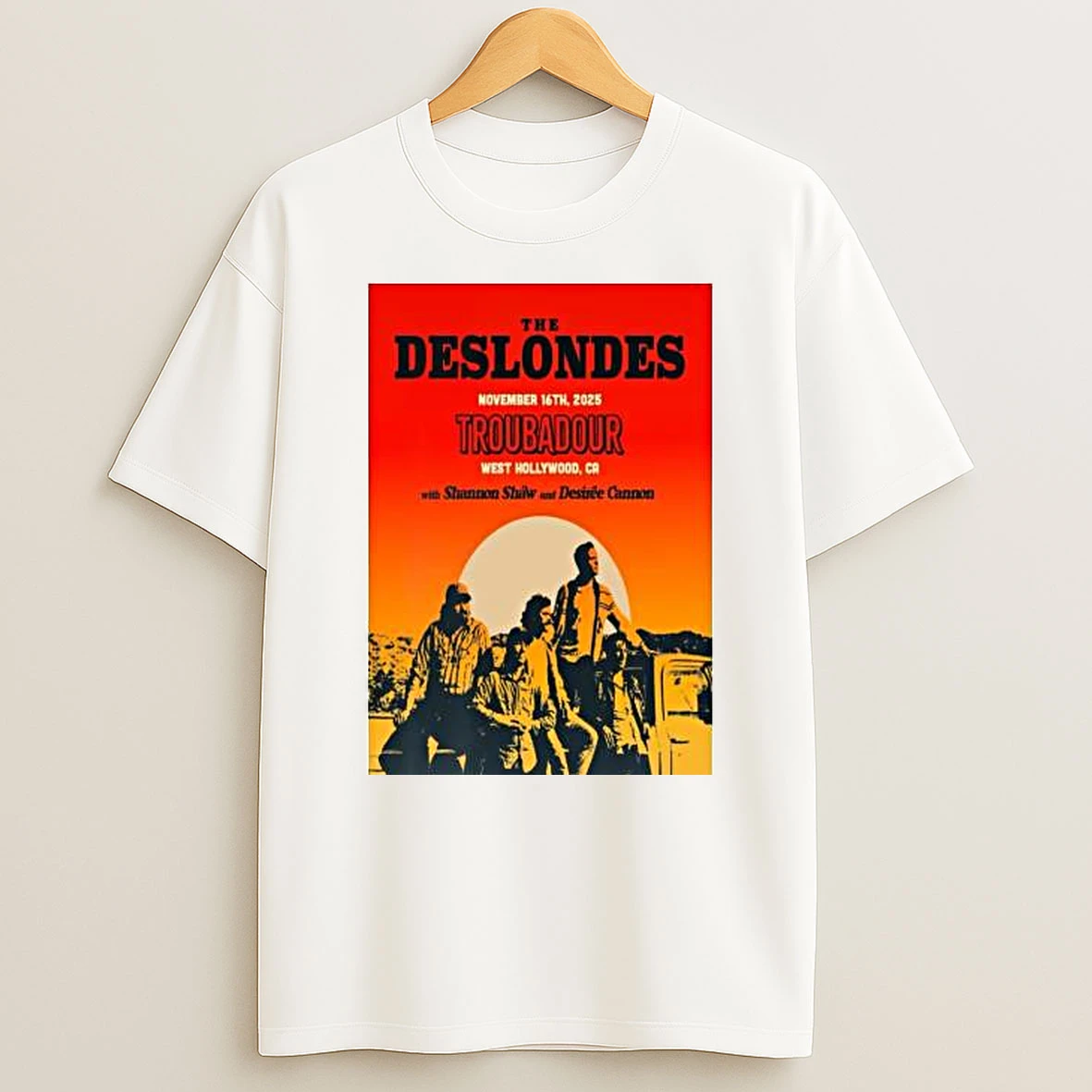 The Deslondes West Hollywood Ca November 16 2025 Concert Shirts