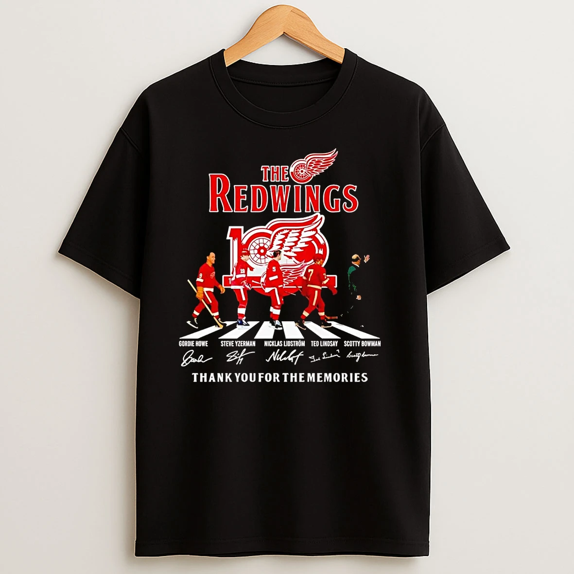 The Detroit Red Wings 100th Anniversary Team Players Abbey Road T Shirts