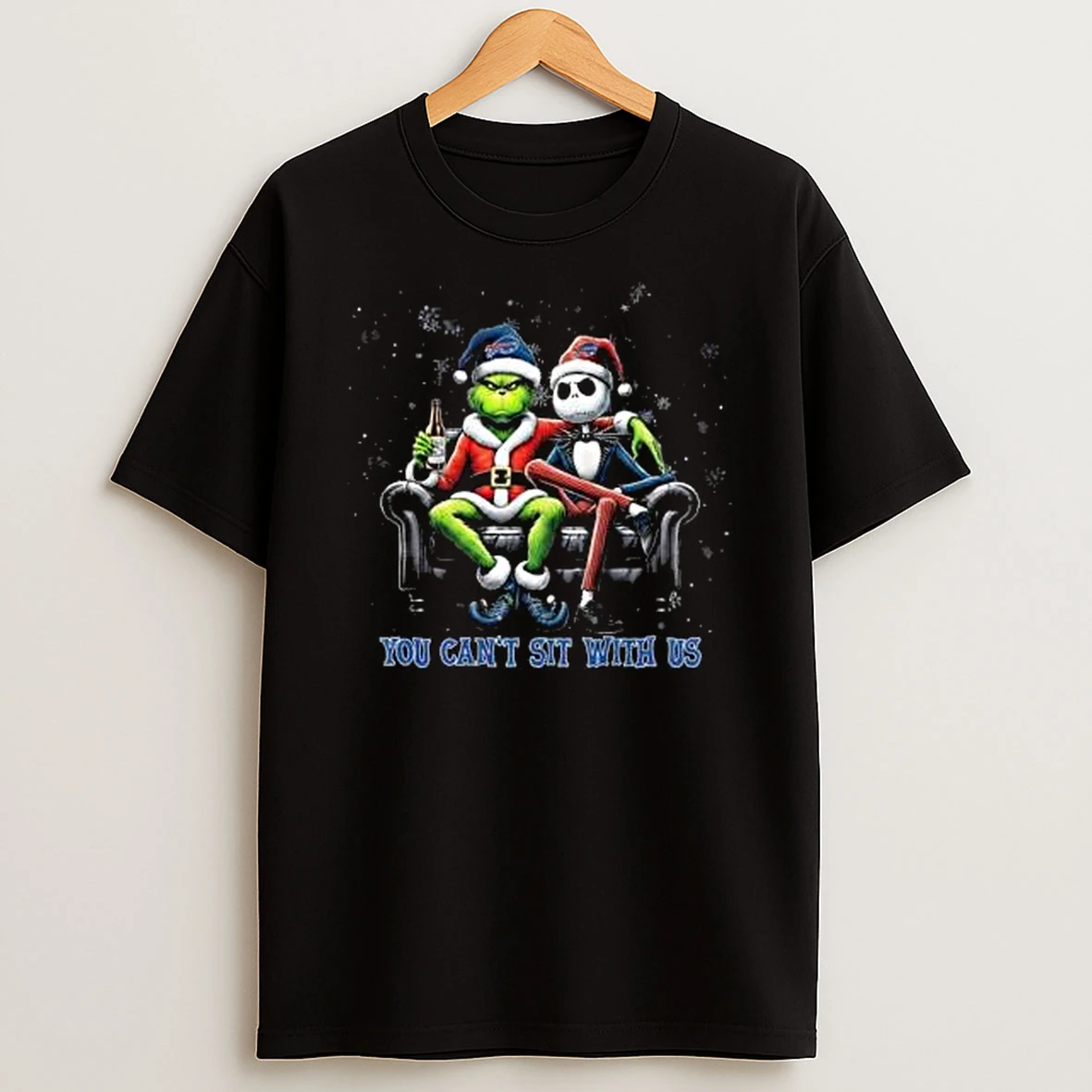 The Grinch And Jack Skellington X Buffalo Bills You Cant Sit With Us Merry Christmas Shirts