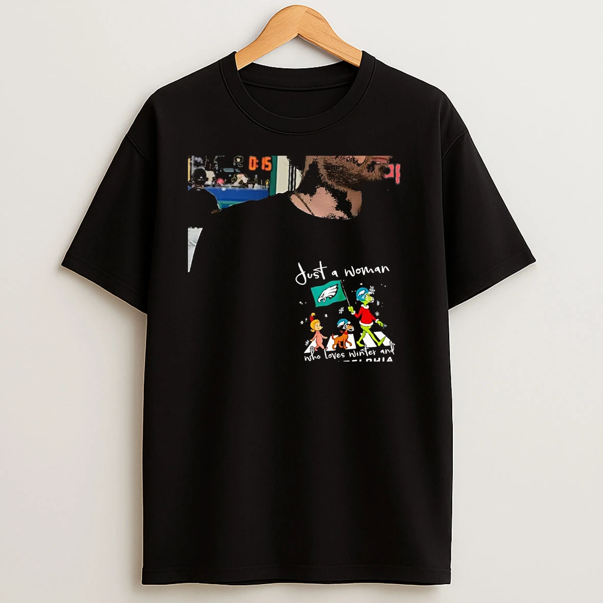 The Grinch Just A Woman Who Loves Winter And Philadelphia Eagles T Shirts