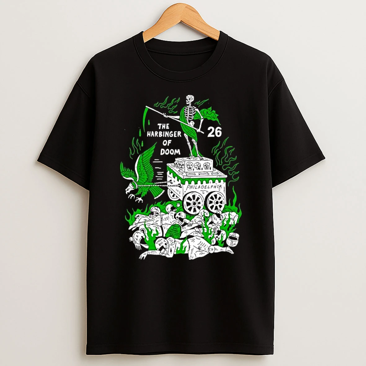 The Harbinger Of Doom Birds Philadelphia Eagles Nfl 26 Skeleton Shirts